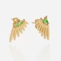 Green Wing stud earrings in gold-plated steel - Zag bijoux