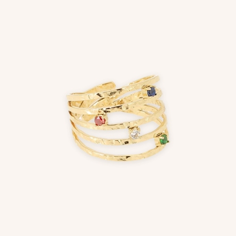 Precious circle gold steel ring - Zag bijoux