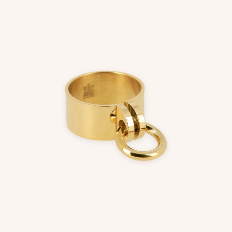Celesta gold steel ring - Zag bijoux