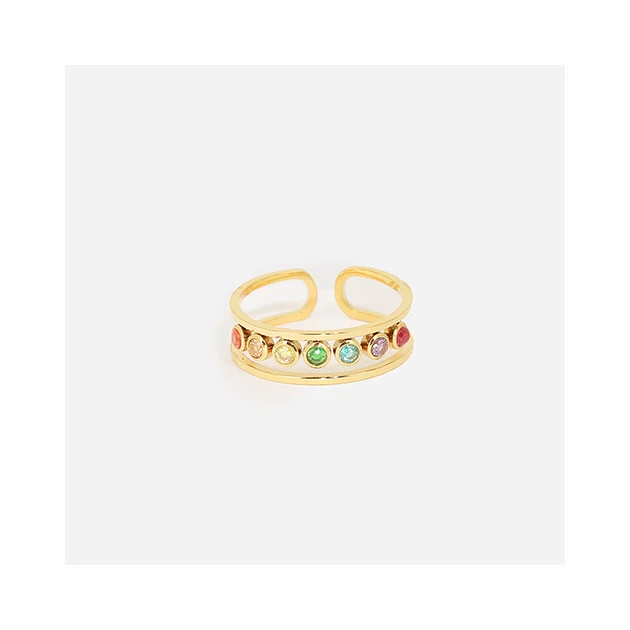 Anaha gold steel ring - Zag...