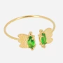 Green Petal ring in gold steel - Zag bijoux