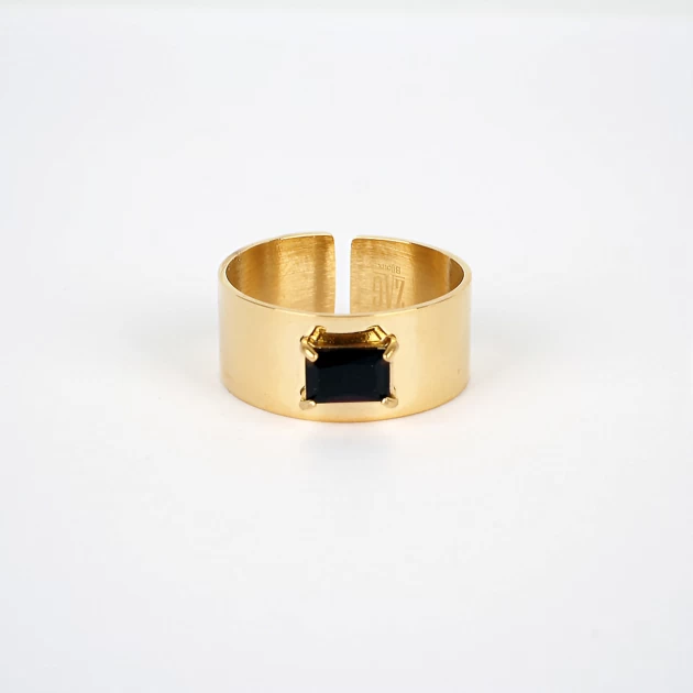 Loria gold steel ring - Zag...