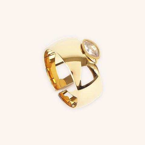 Keona gold steel ring - Zag bijoux