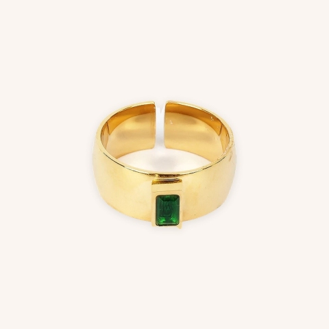 Bague Kaili verte acier doré - Zag bijoux