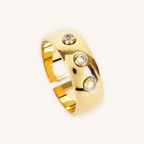 Bague Leilani acier doré - Zag bijoux