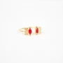 Red Petal ring in gold-plated steel - Zag bijoux