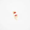 Bague Petal rouge acier doré - Zag bijoux