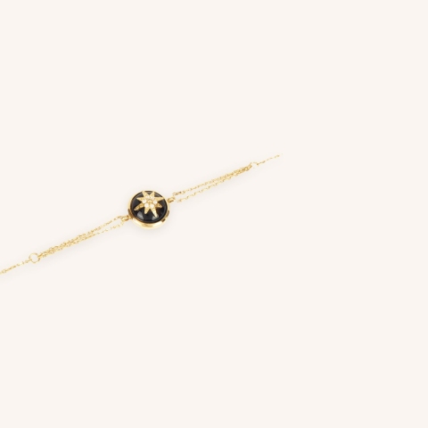 Black Star bracelet in gold-plated steel - Zag bijoux