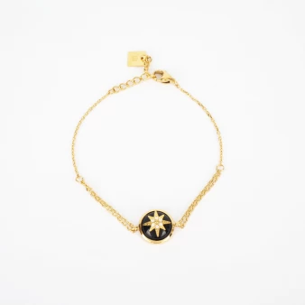 Black Star bracelet in gold-plated steel - Zag bijoux