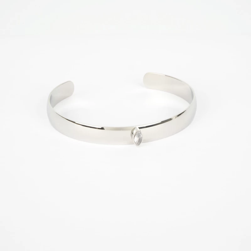 Emerald steel bangle bracelet - Zag bijoux