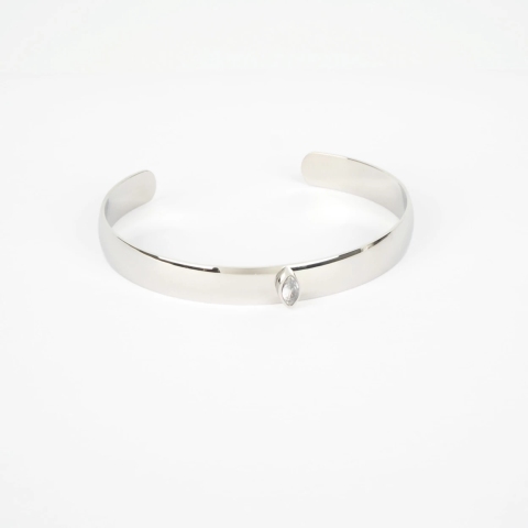 Bracelet jonc emeraude en acier - Zag bijoux