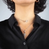 Steel rhinestone cross necklace - Zag bijoux