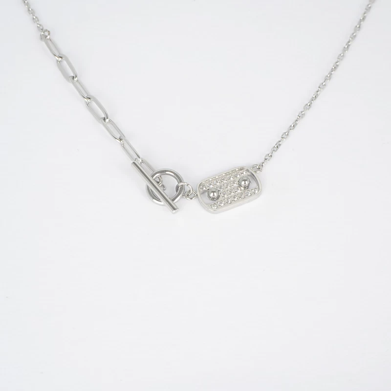Rock mesh necklace in steel - Zag bijoux