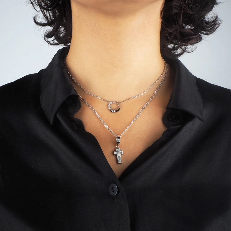 Steel Gear mesh necklace - Zag bijoux