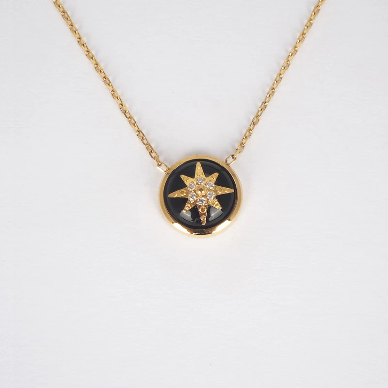 Black star necklace in gold steel - Zag bijoux