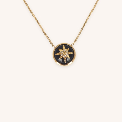 Collier Black star en acier doré - Zag bijoux