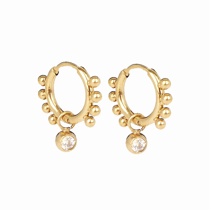 Zia hoop earrings in gold steel - Zag bijoux