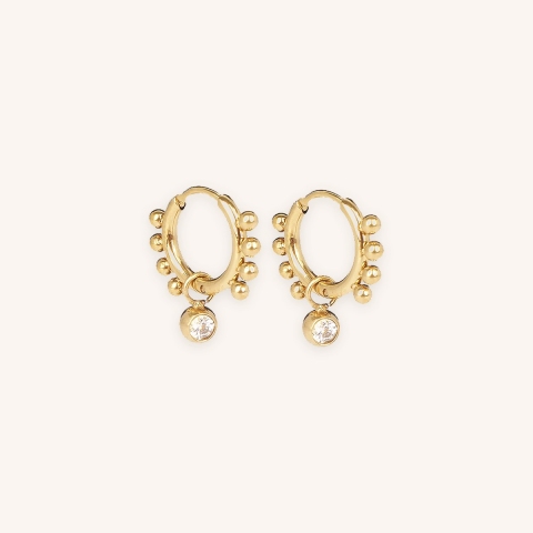 Boucles d'oreilles créoles Zia acier doré - Zag bijoux