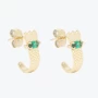 Green Petal stud earrings in gold-plated steel - Zag bijoux