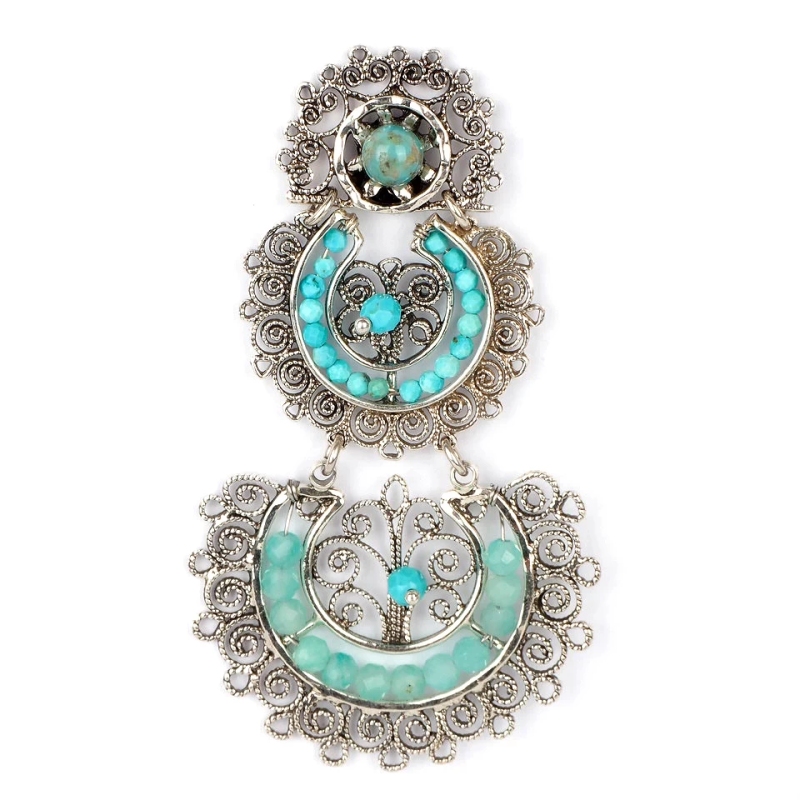 Boucles d'oreilles Yuca 2 rangs argentées - Gas bijoux