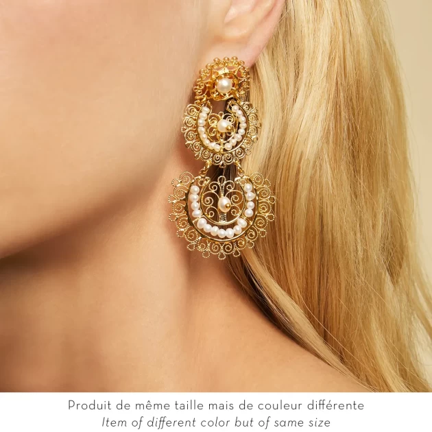 Yuca 2 row silver earrings - Gas bijoux