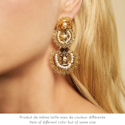 Yuca 2 row silver earrings - Gas bijoux