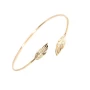 Feather duo gold bangle bracelet - Pomme Cannelle