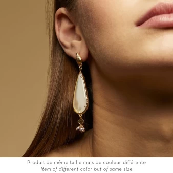 Serti Goutte green gold earrings - Gas bijoux
