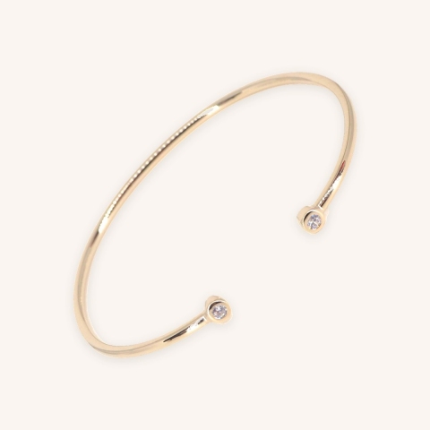 Bracelet jonc brillants en plaqué or - Pomme Cannelle