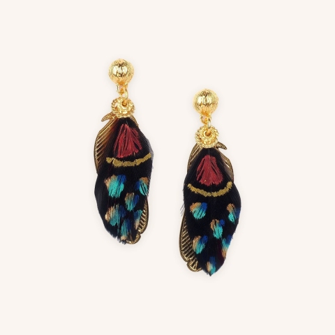 Boucles d'oreilles Sao email dorées - Gas bijoux