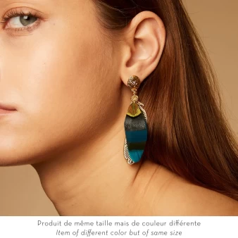 Sao golden enamel earrings - Gas bijoux