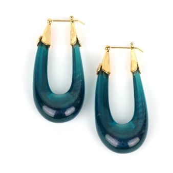 Ecume earrings blue gold acetate - Gas bijoux