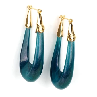 Boucles d'oreilles Écume acétate bleu or - Gas bijoux